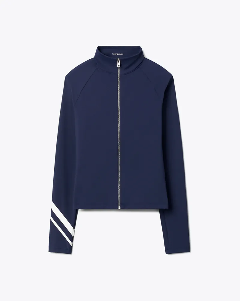 Tory Burch Damen Chevronjacke mit durchgehendem Reißverschluss Tory