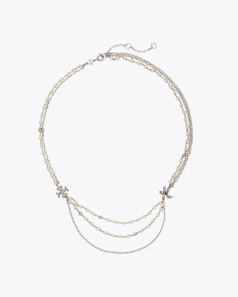 Tory Burch Damen Mehrreihige Moondance Perlenkette Tory