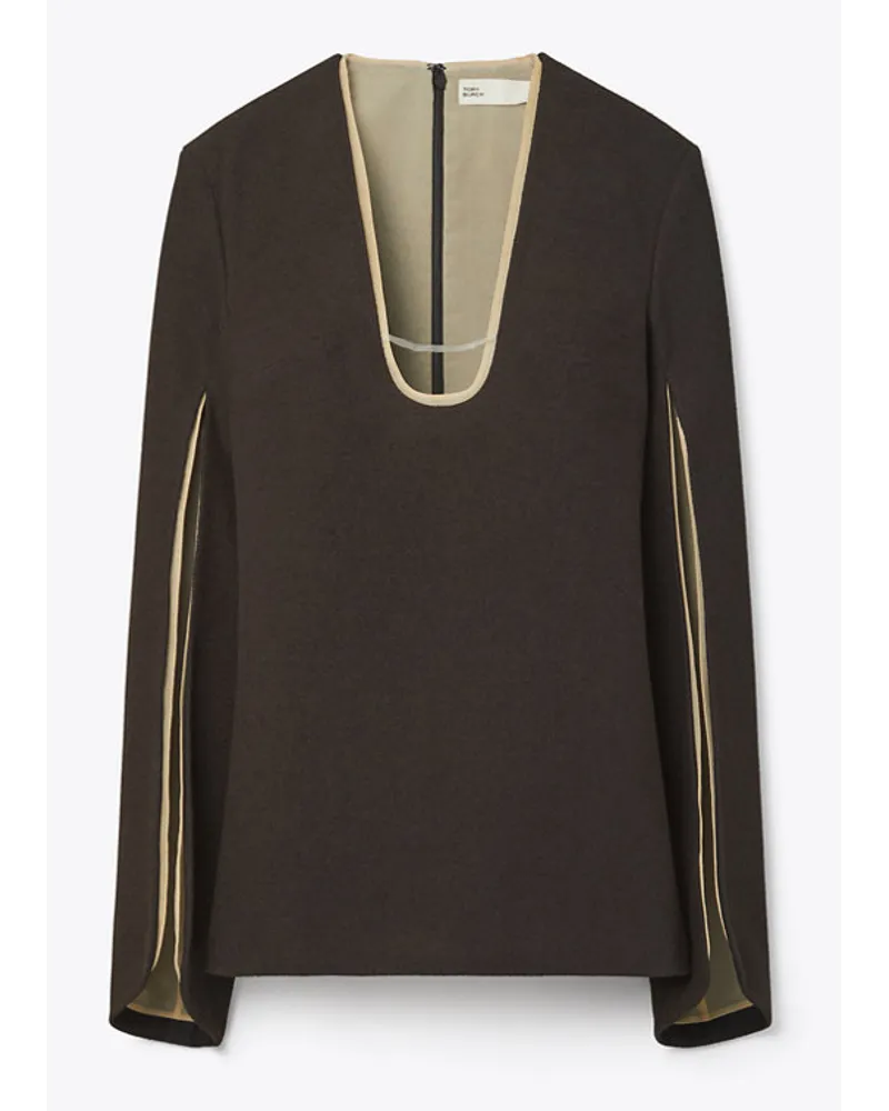 Tory Burch Stretch Cotton Crepe Tunic Chocolate