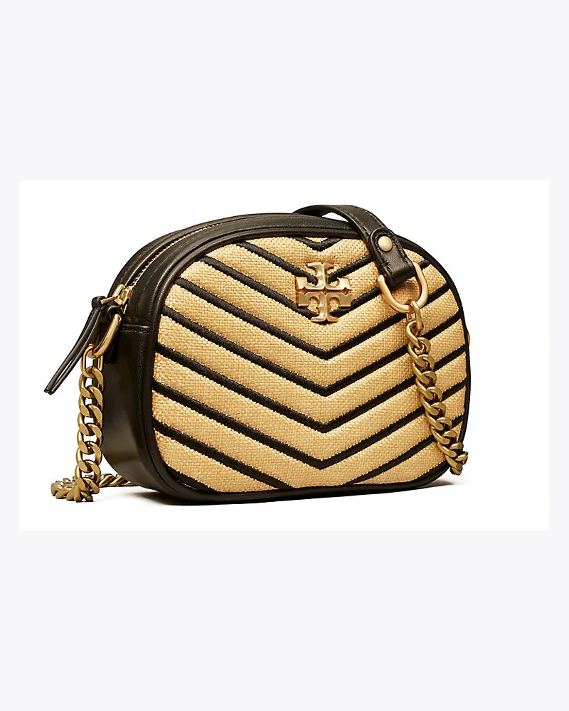 Tory Burch Kleine Kira Umhängetasche Aus Weichem Stroh Mit Chevron-Steppung 