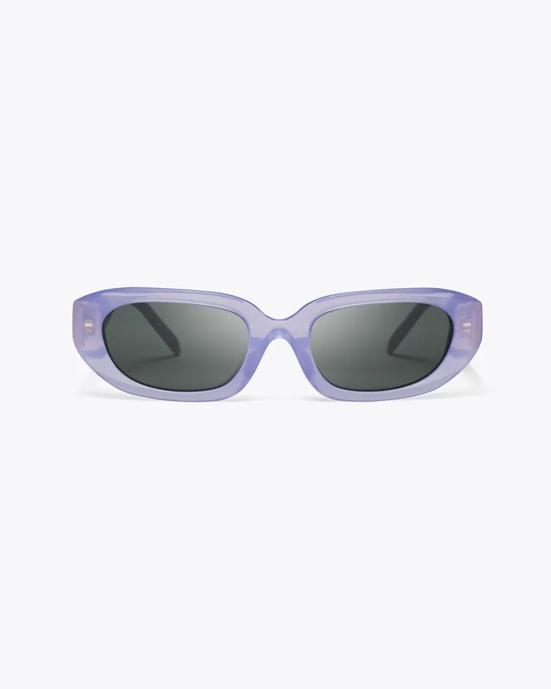 Tory Burch Damen T Monogram Rectangle Sunglasses Milky