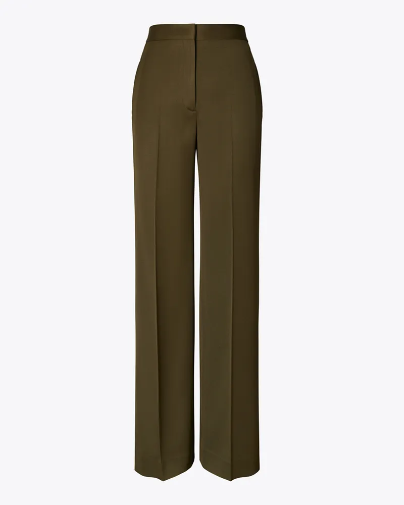 Tory Burch Damen Twillhose mit weitem Beinschnitt Olive