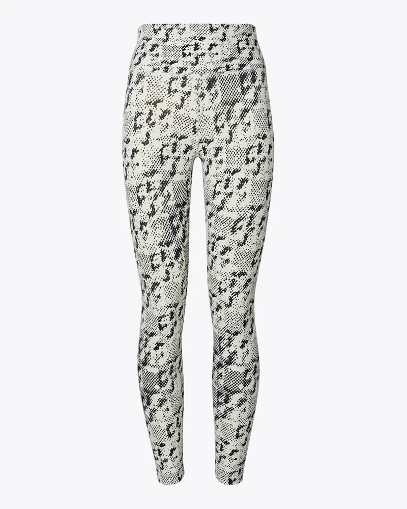 Tory Burch Damen Federleichte 7/8-Leggings mit hohem Bund und Print New