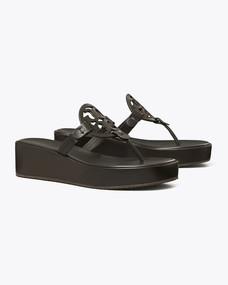 Tory Burch Damen Miller Sandale mit Keilabsatz Cocoa