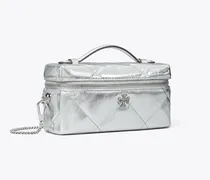 Damen Kira Kosmetiktasche in Metallic mit Rautensteppung