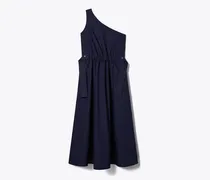 Damen Einschultriges Baumwollkleid mit Gürtel