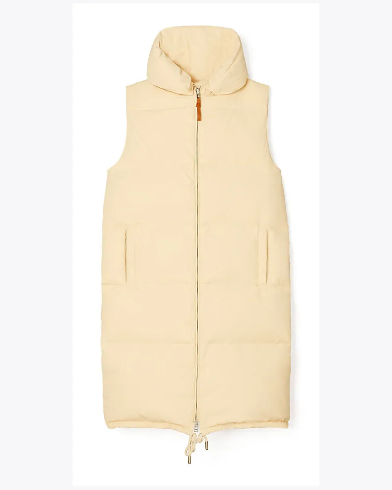 Tory Sport Lange, Wendbare Daunenweste Sesame