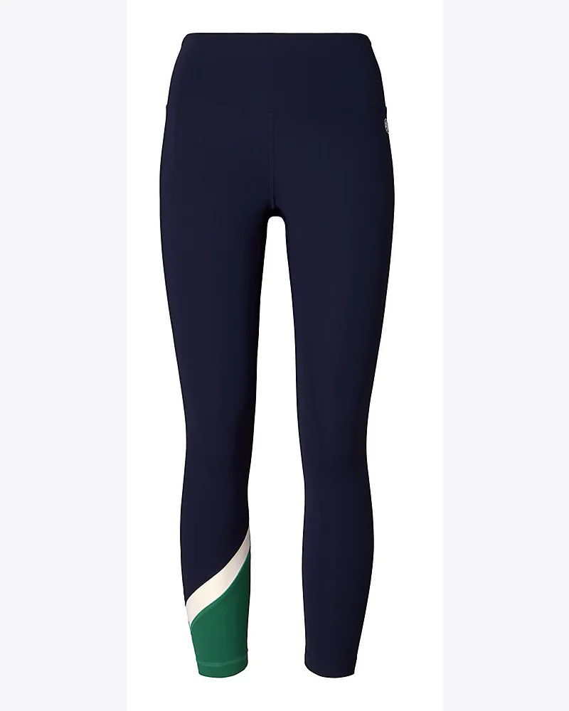 Tory Sport Skulptierte Leggings In Colorblock-Optik Mit Hohem Bund Und Chevron-Muster Tory