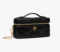 Damen Kira Kosmetiktasche im Querformat mit Rautensteppung und Anhänger