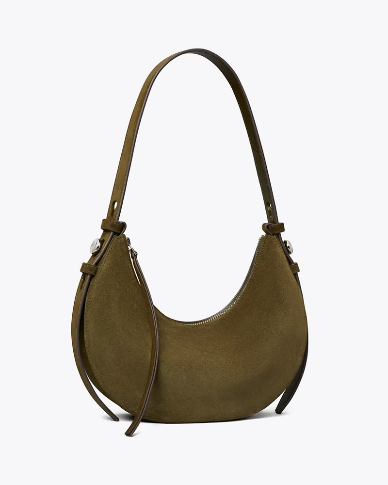 Tory Burch Damen Romy Half Moon Tasche aus Wildleder Leccio