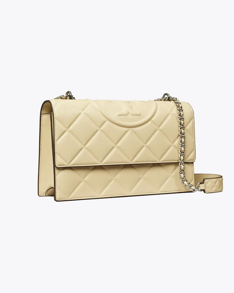 Tory Burch Damen Wandelbare Fleming Schultertasche Vanilla