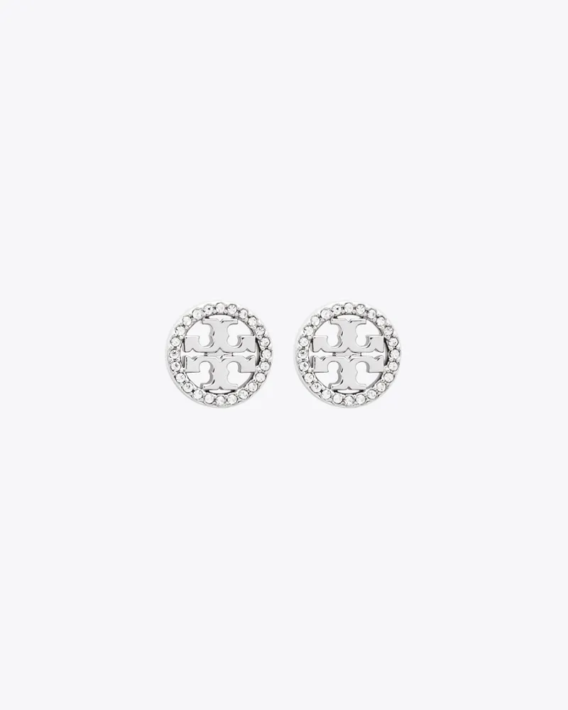 Tory Burch Damen Miller Pavé-Ohrstecker in Silber Tory