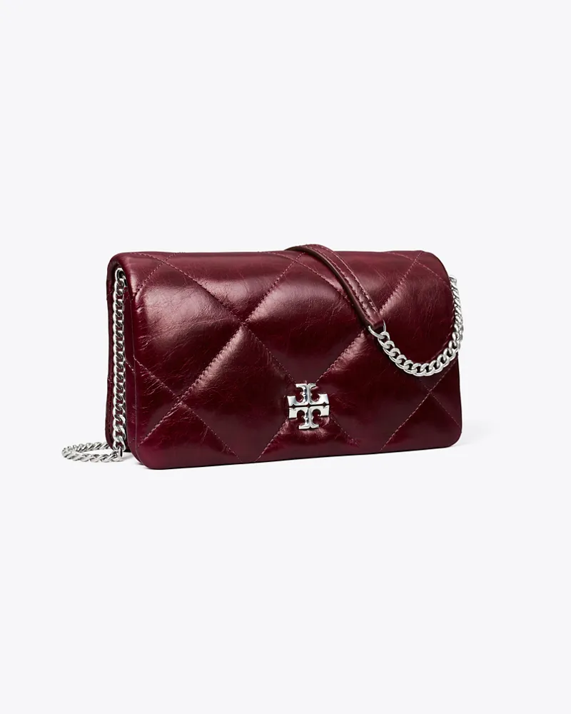 Tory Burch Damen Kira Crossbody Bag in Vintage-Optik mit Rautensteppung Dark