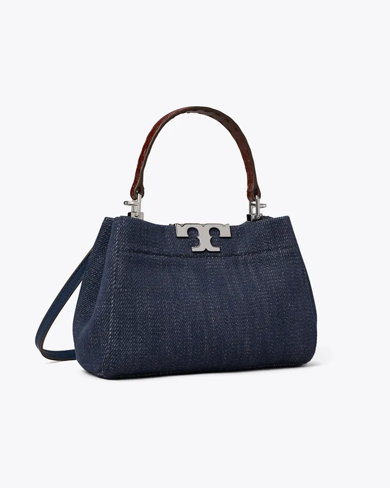 Tory Burch Damen Mini Eleanor Henkeltasche aus Denim Midnight