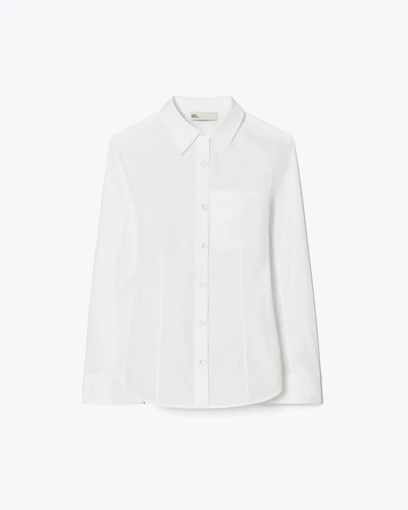 Tory Burch Damen Hemd aus Baumwollpopeline White