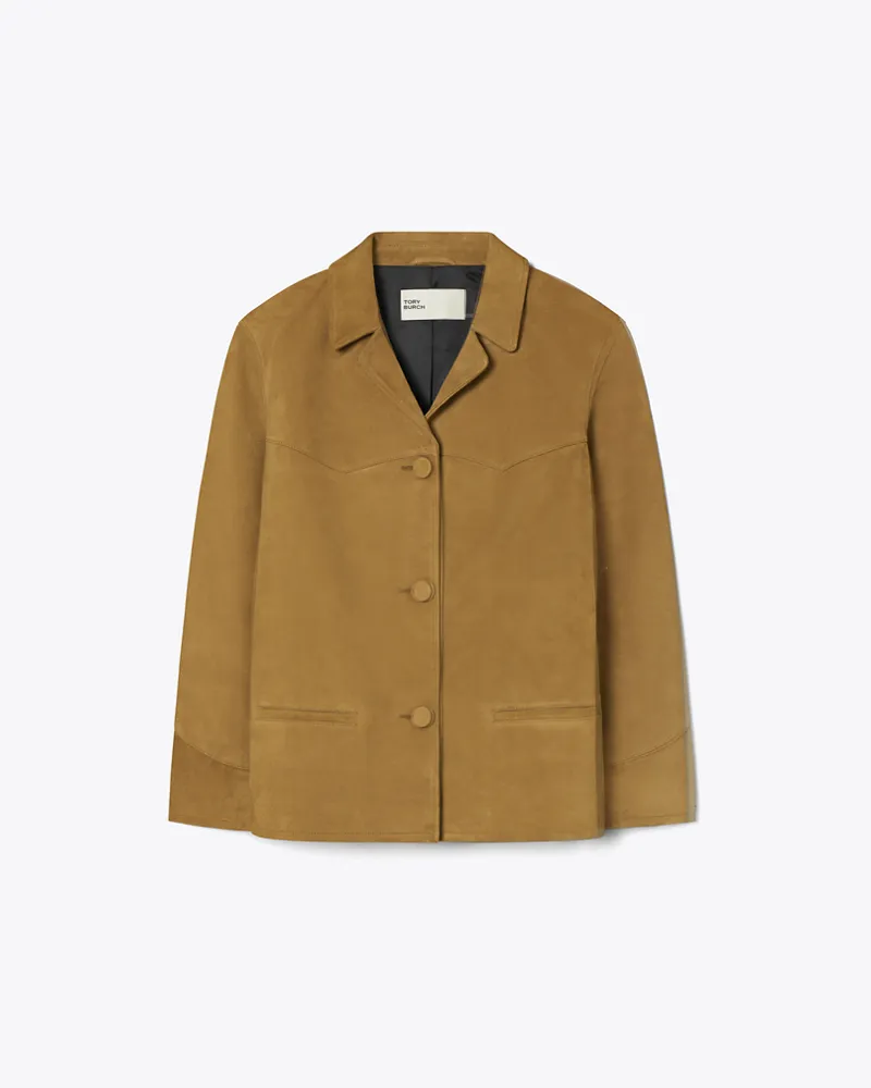 Tory Burch Damen Blazer aus Wildleder Hazelnut