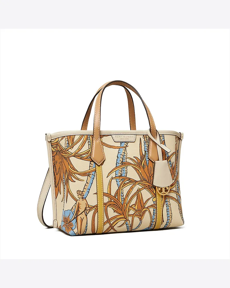 Tory Burch Kleine, Bedruckte Perry Tote Bag Aus Canvas Mit Drei Fächern 