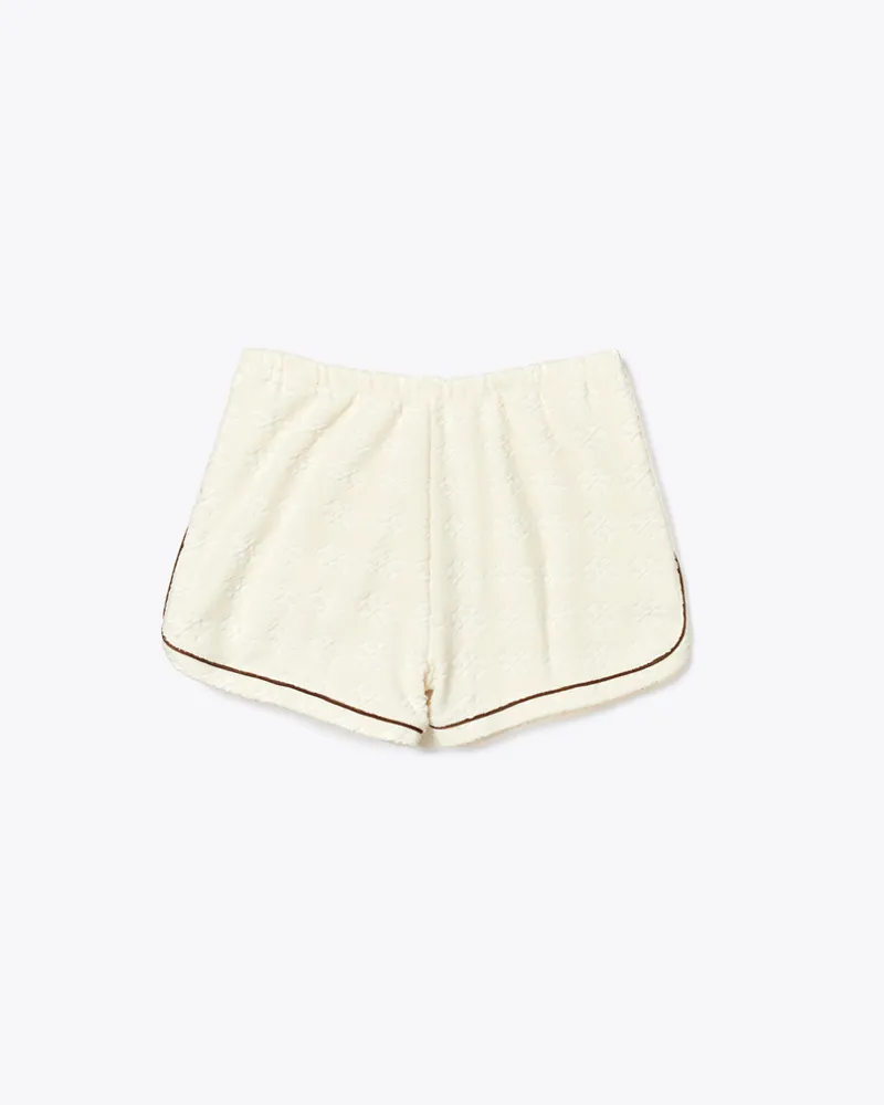 Tory Burch Damen Shorts aus Jacquard-Terry in Weiß French
