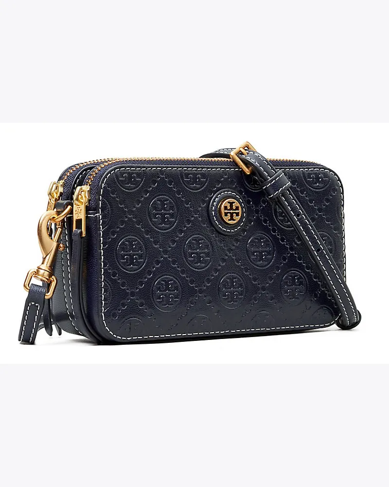 Tory Burch Mini Bag Aus Leder Mit Zwei Reißverschlüssen Und T-Monogramm 