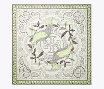 Damen Quadratisches Oversize-Bandanatuch mit Kakadu-Print