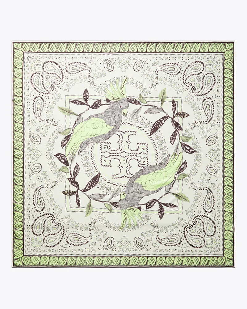 Tory Burch Damen Oversized Cockatoo Bandana Square Scarf Mint