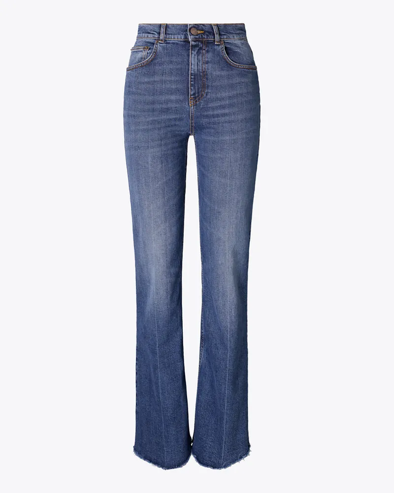 Tory Burch Damen Bootcut-Jeans Dark