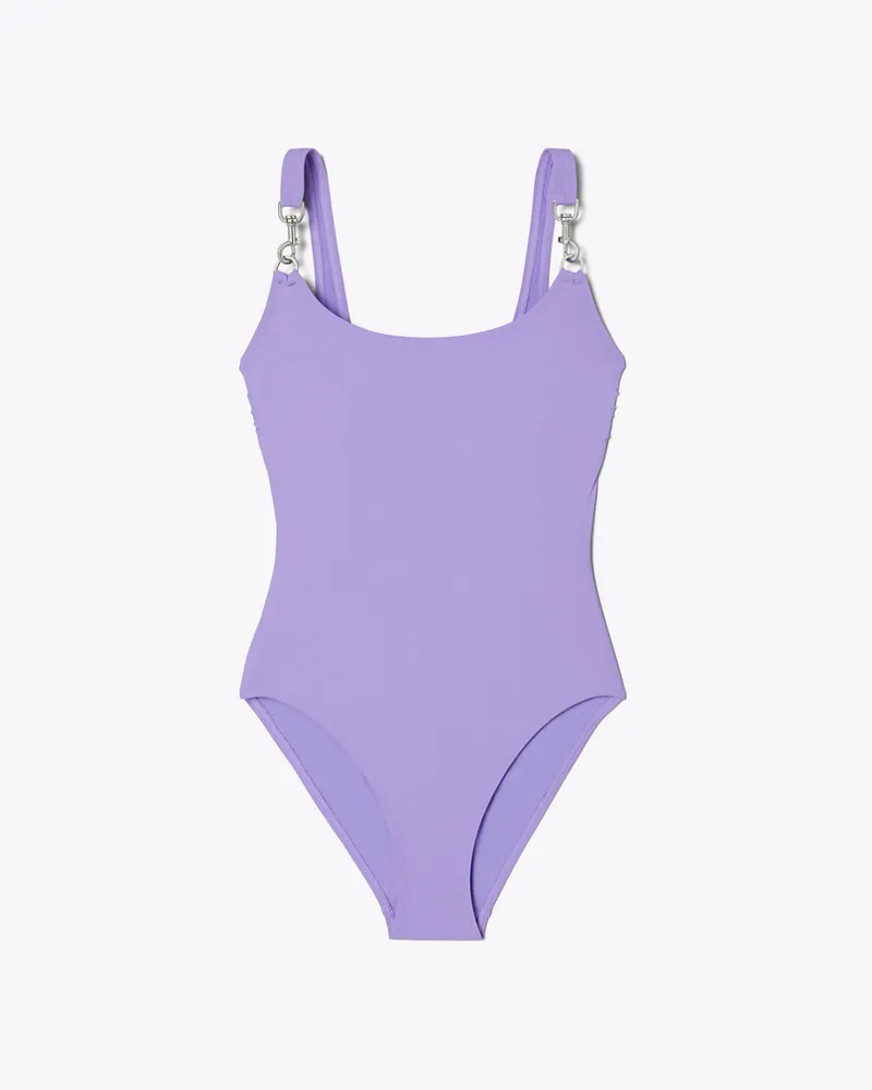 Tory Burch Damen Clip Tank Badeanzug Purple