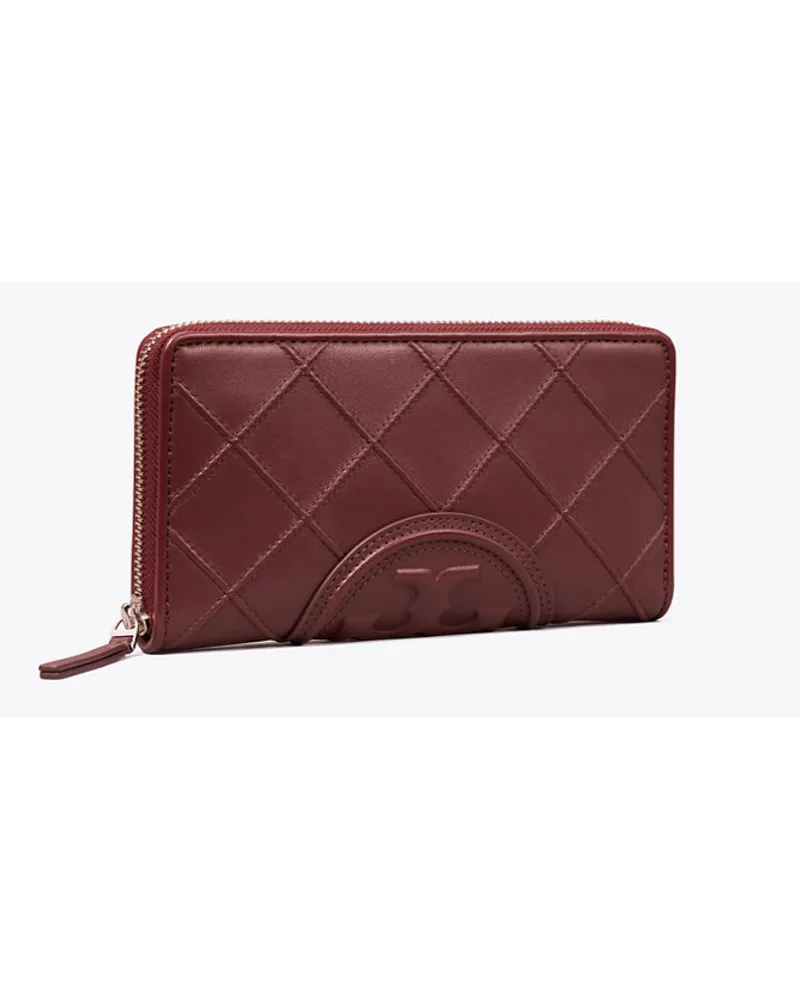 Tory Burch Fleming Soft Zip Continental Wallet Muscadine