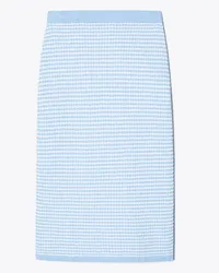 Tory Burch Striped Stitch Cotton Midi Skirt White