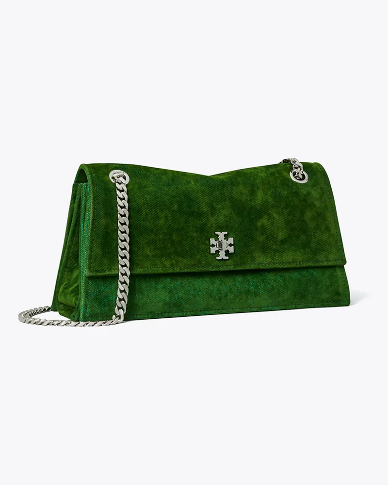 Tory Burch Damen Kira Turnlock Flocked Shoulder Bag Soft