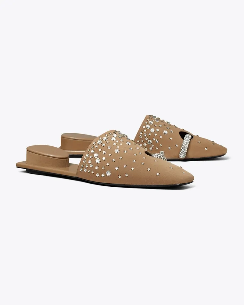 Tory Burch Damen Pavébesetzte Pantolette mit Piercing-Detail River