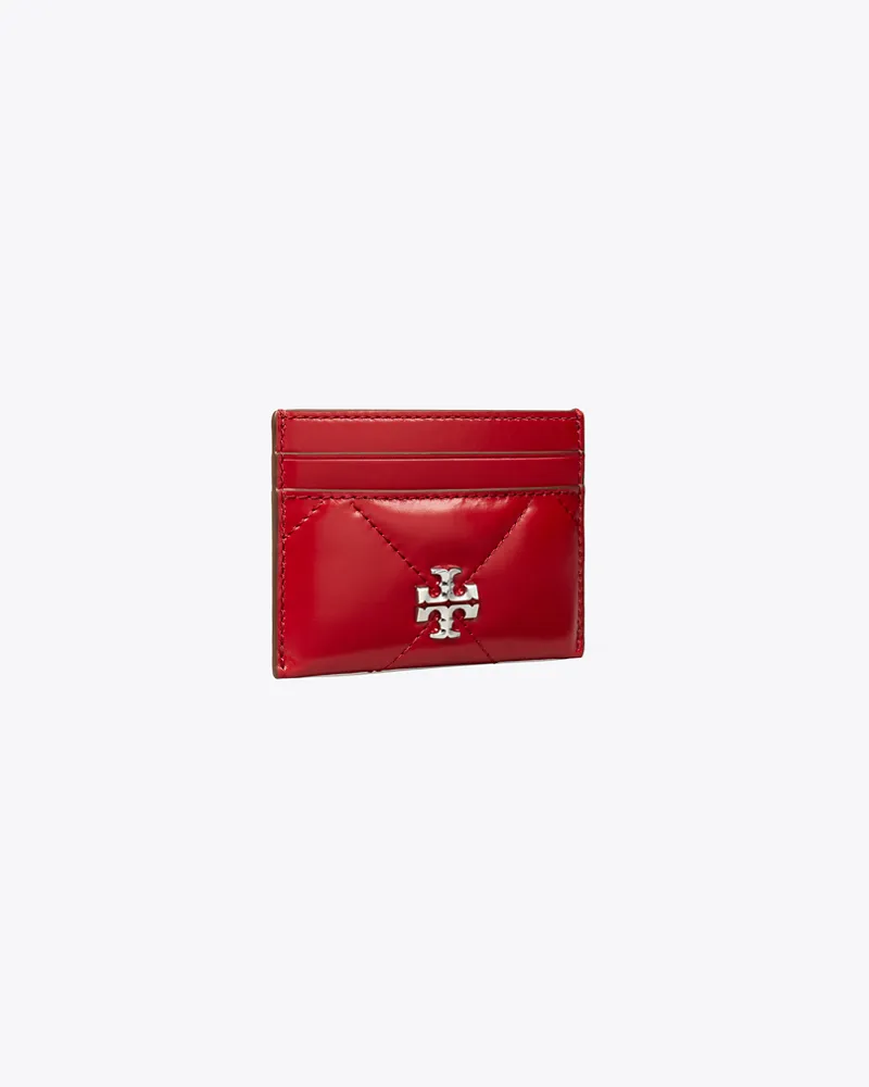 Tory Burch Damen Kira Kartenetui mit Chevronmuster und Rautensteppung Red