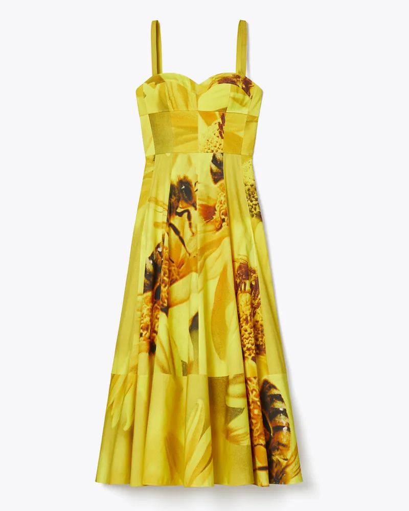 Tory Burch Damen Popeline-Sommerkleid Yellow