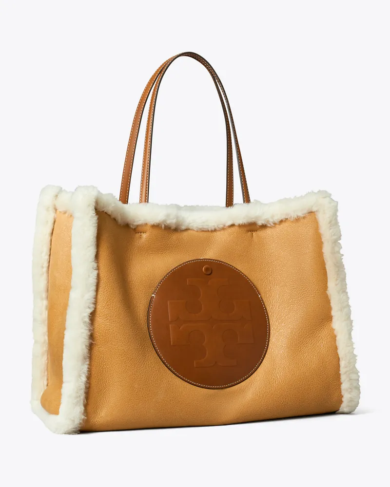 Tory Burch Damen Ella Tote Bag aus Lammfell Light