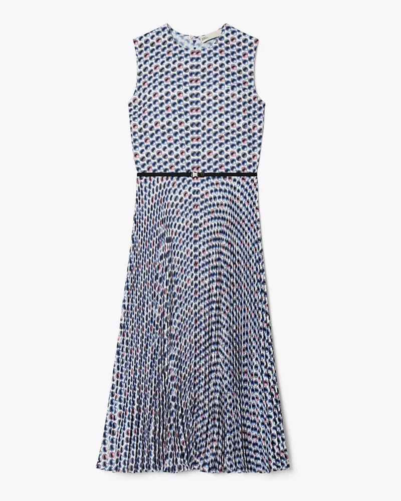 Tory Burch Damen Bedrucktes Twillkleid Blue