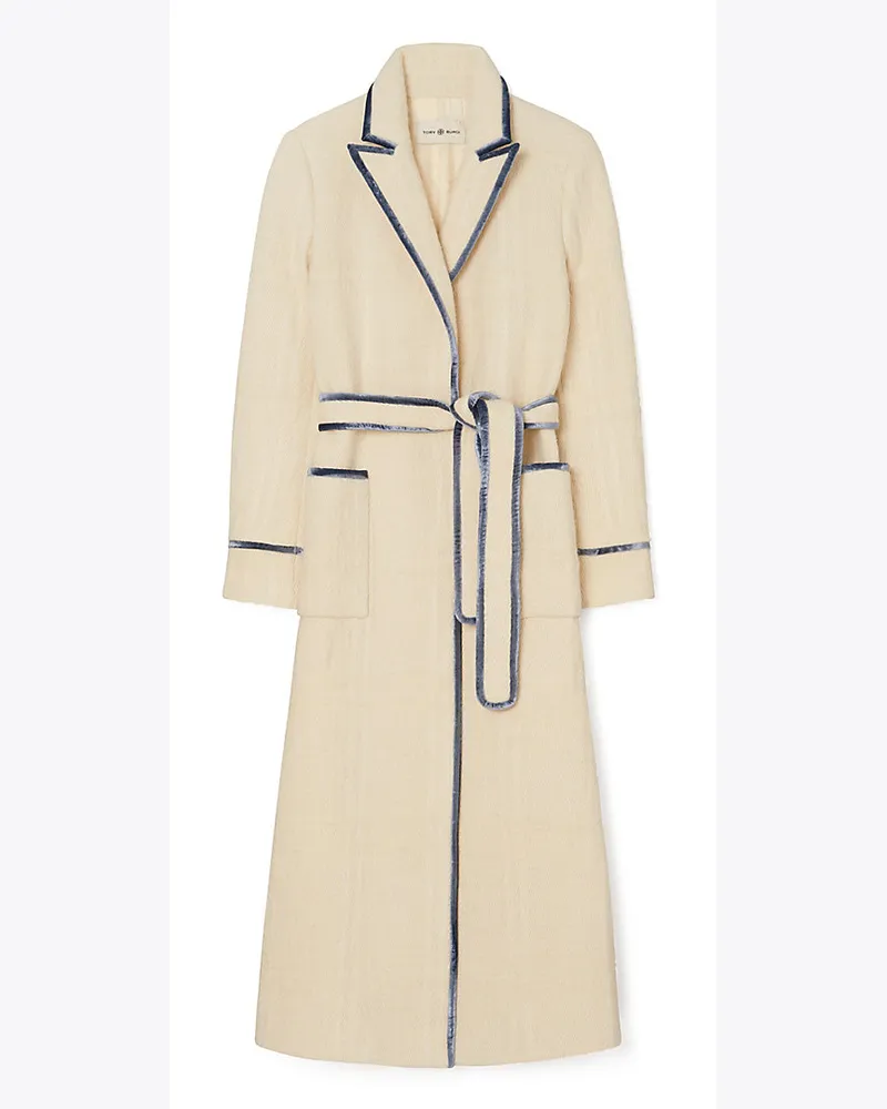Tory Burch Wickelmantel Aus Wolle Mit Samtbesatz Birch