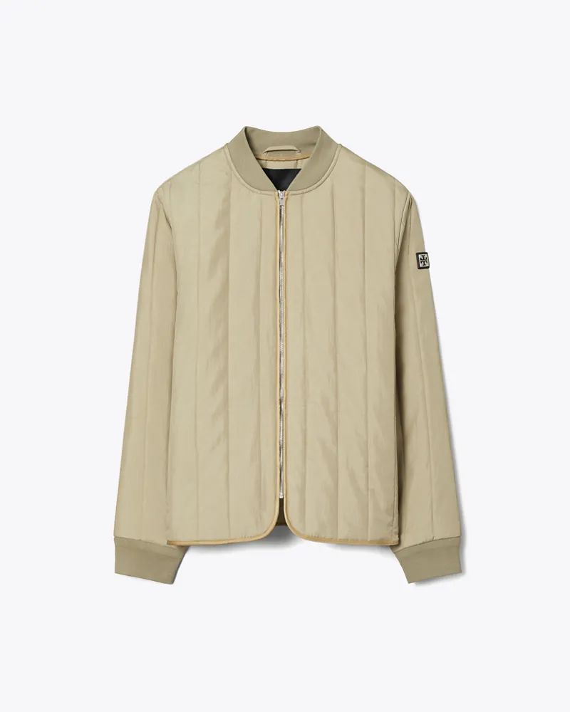 Tory Burch Damen Gesteppte Nylonjacke Taupe