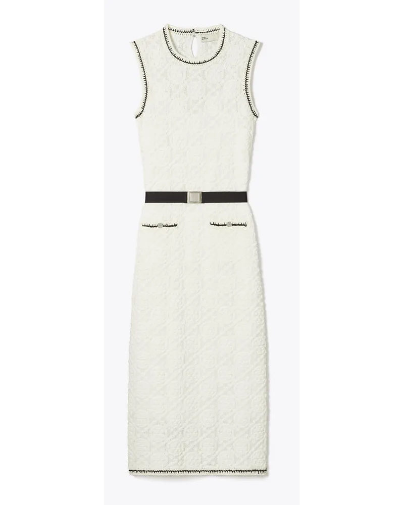 Tory Burch Cotton Pointelle Knitted Tank Dress White