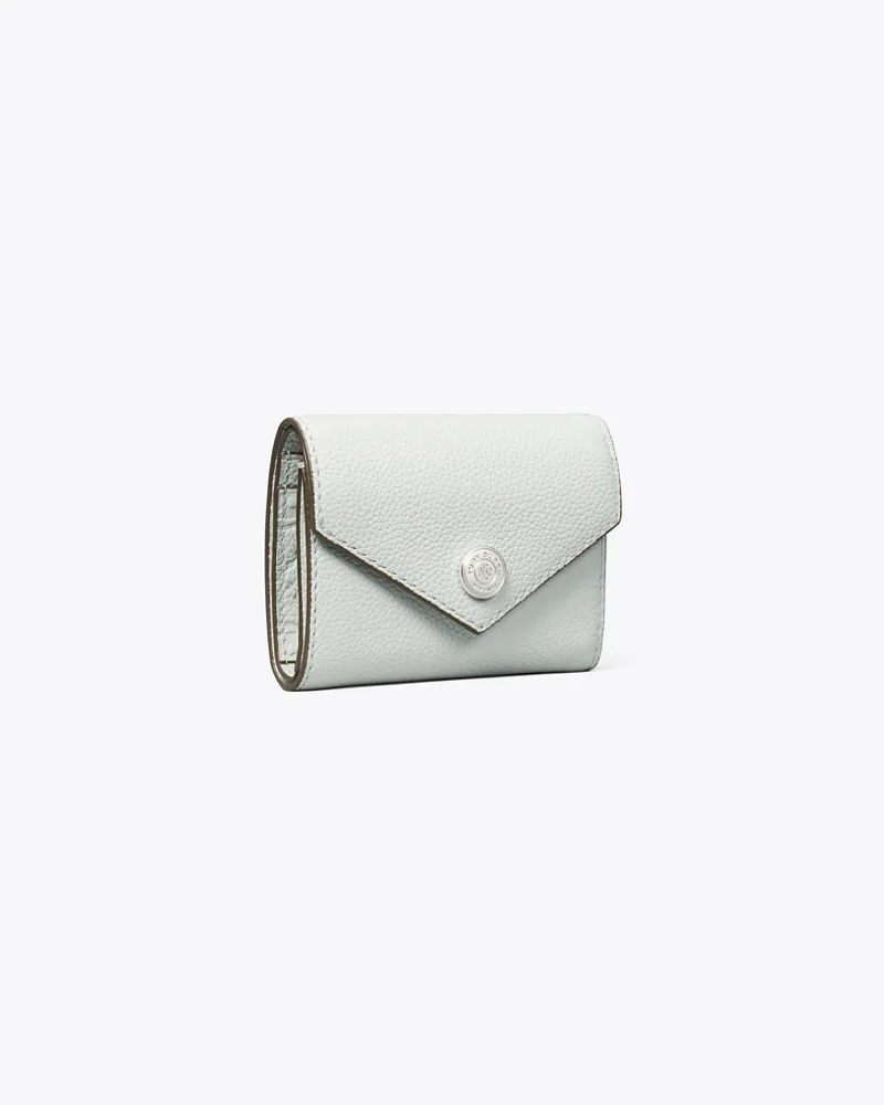 Tory Burch Damen Kleine, strukturierte Geldbörse im Kuvert-Stil Light