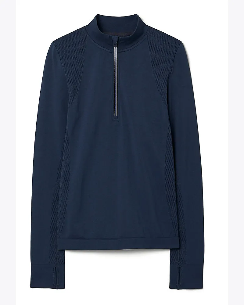 Tory Sport Nahtloser Pullover Mit Halbem Reißverschluss Tory
