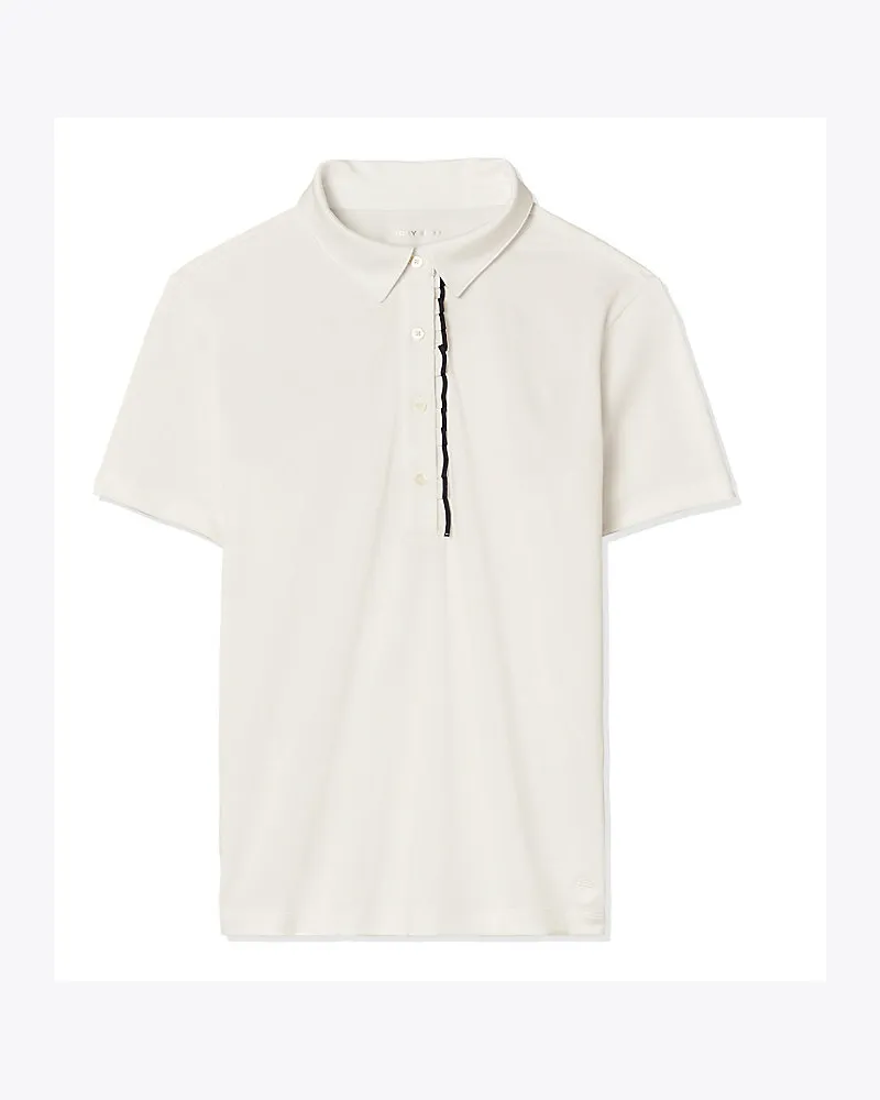 Tory Sport Tech Piqué Ruffle Polo Snow