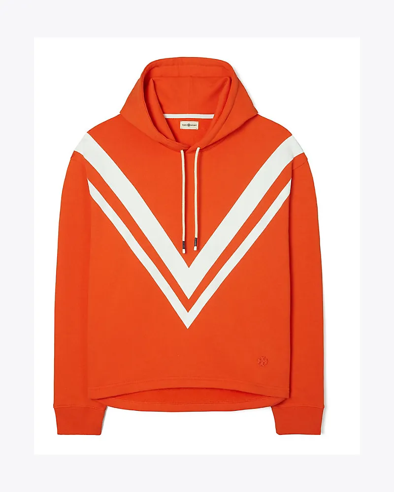 Tory Sport Chevron-Kapuzenpullover Aus French Terry Varsity