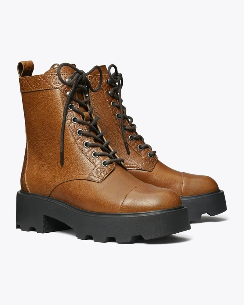 Tory Burch Damen Stiefelette mit T-Monogramm und Profilsohle Toasted