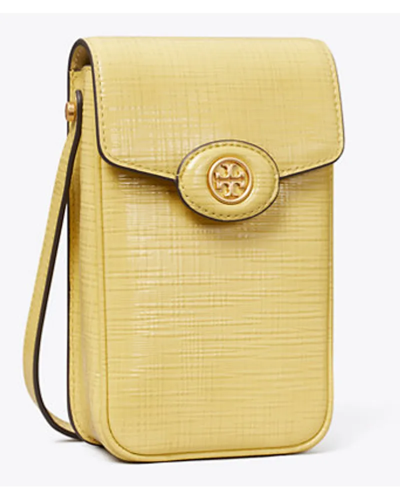 Tory Burch Robinson Crosshatched Phone Crossbody Butter