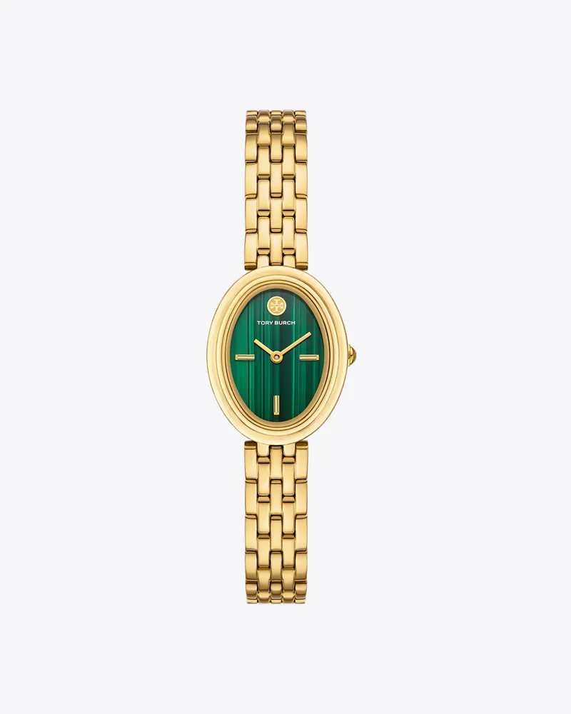Tory Burch Damen Oval Watch Malachite