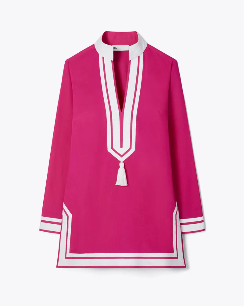 Tory Burch Damen Einfarbige Tunika mit Quasten Bold