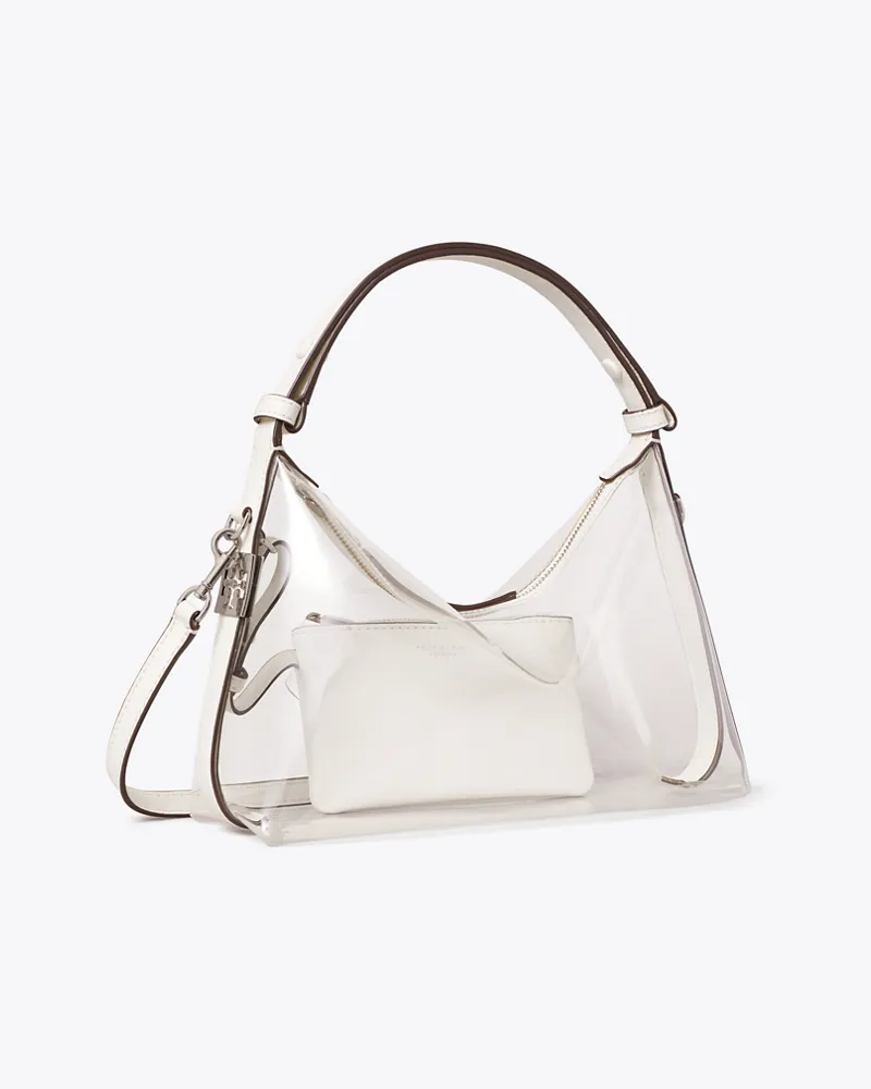 Tory Burch Damen Transparente Mellow Schultertasche Crystal
