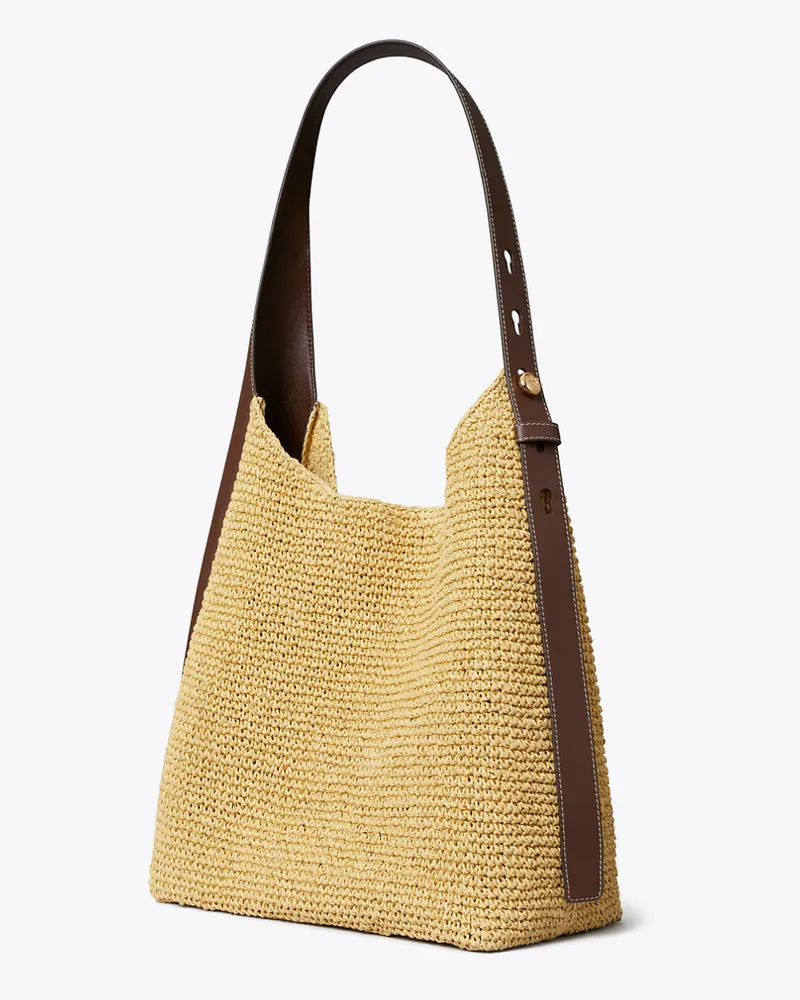Tory Burch Damen Romy Woven Hobo Bag Natural