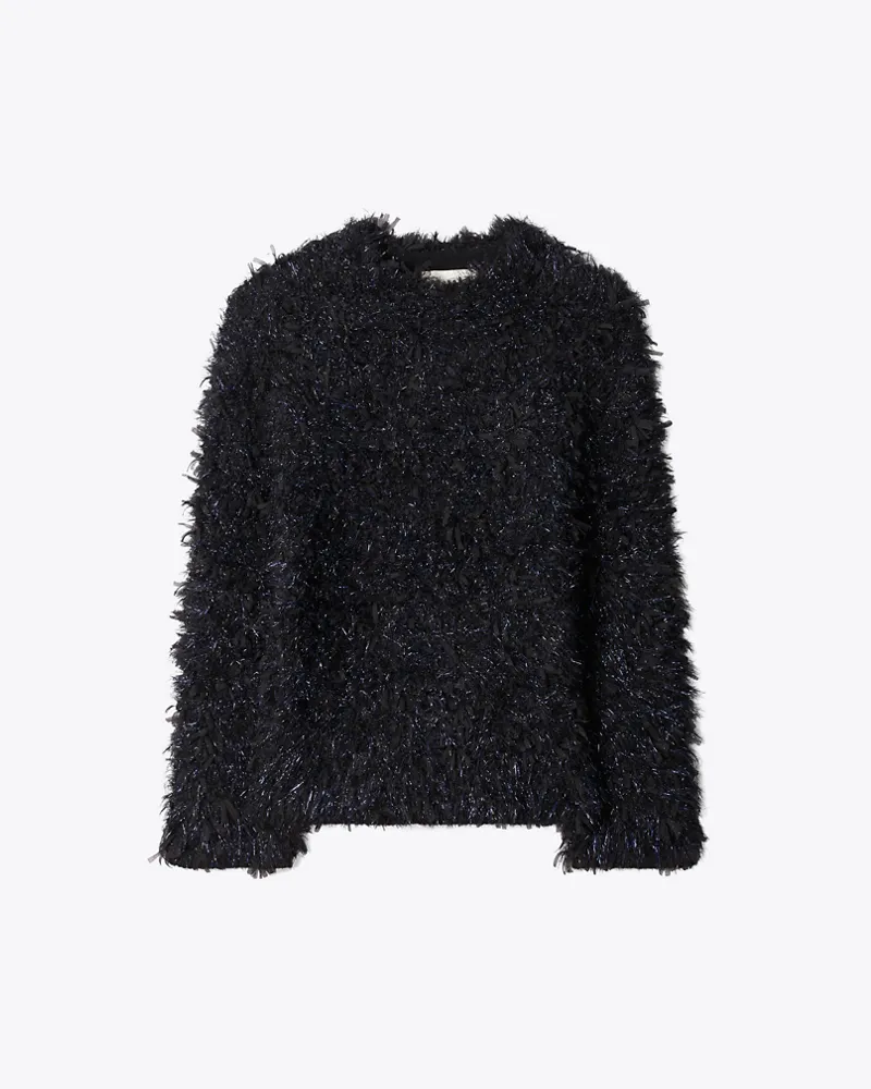 Tory Burch Tinsel Pullover mit Stehkragen Black