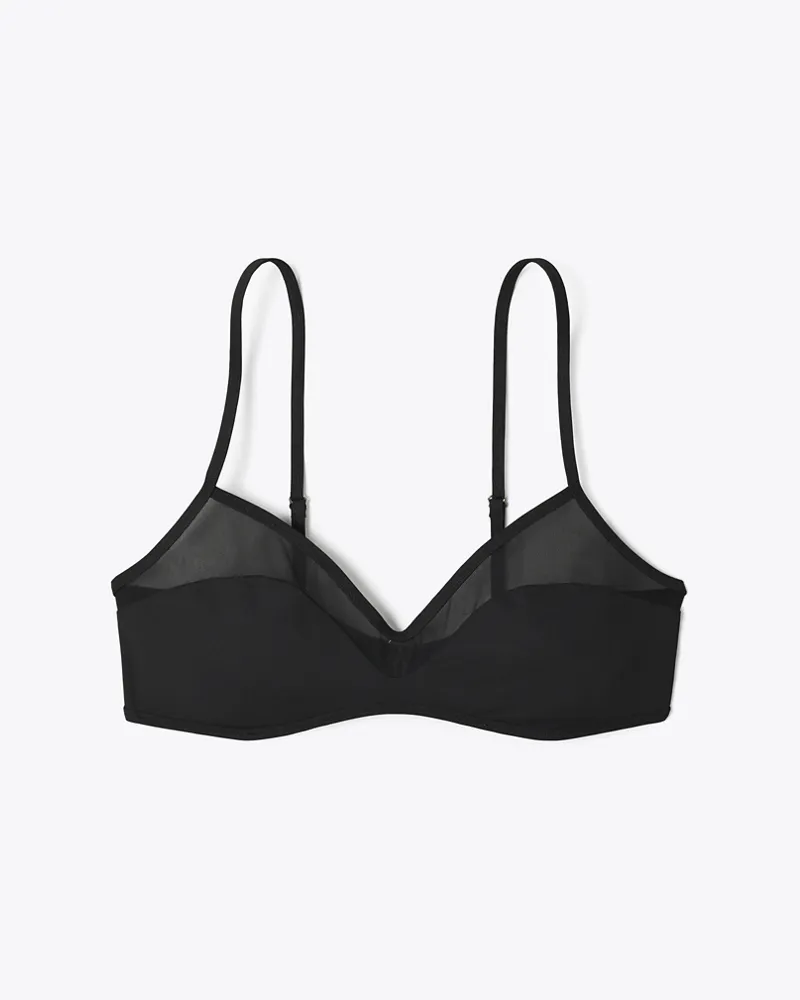 Tory Burch Damen Mesh Bikini Top Black